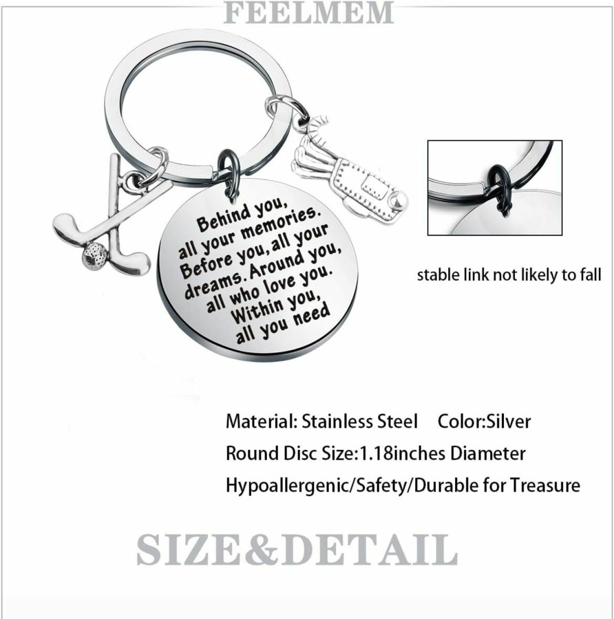 Best FEELMEM Feelmem Golf Keychain Future Golfer Gift Behind You All Your Memories Golf Club Golf Player Gifts New Golfer Gift