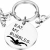 Hot PLITI Pliti Swimming Lover Gift Swimmer Gift Swim Team Gift Eat My Bubbles Keychain Swimming Inspirational Gift Swimming Coach Gift