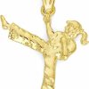 Wholesale Ice on Fire Jewelry 10K Solid Real Gold Female Karate Pendant, Sports Jewelry Martial Arts Trophy Tournament Prize Charm Gifts For Her