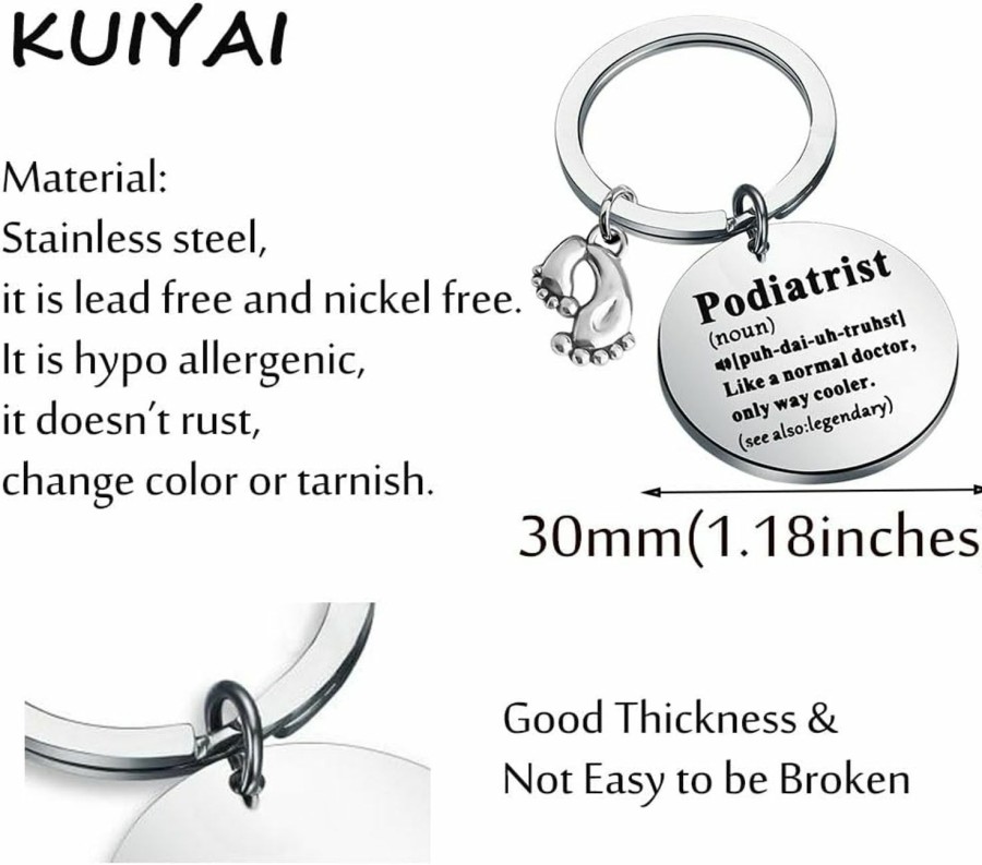 Best KUIYAI Kuiyai Podiatrist Appreciation Gift Podiatrist Definition Keychain Best Dpm Gift Foot Doctor Gift Podiatry Gift