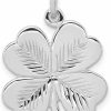 Hot Sonia Jewels Solid 925 Sterling Silver Textured 4 Leaf Clover Pendant Charm - Jewelry Gifts For Women Wife Mom Gifts For Men Husband Dad