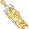 Best The World Jewelry Center 14K Real Two Tone Gold Religious Saint Jude Thaddeus Charm Pendant