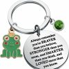 Clearance WSNANG Wsnang Frog Keychain Frog Lovers Gift You Are Braver Stronger Smarter Than You Think Keychain Insect Animal Lover Gift