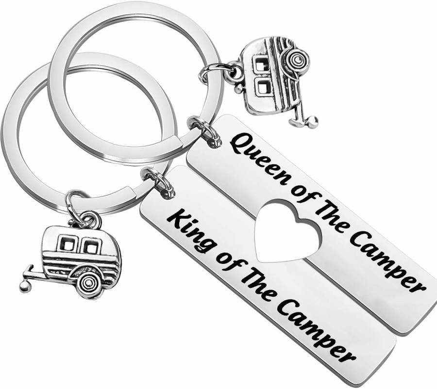 Best TIIMG Tiimg Queen And King Of The Camper Keychain Rv Gifts For Camping Camping Gifts Rv Camper Keychain Camper Lover Gifts