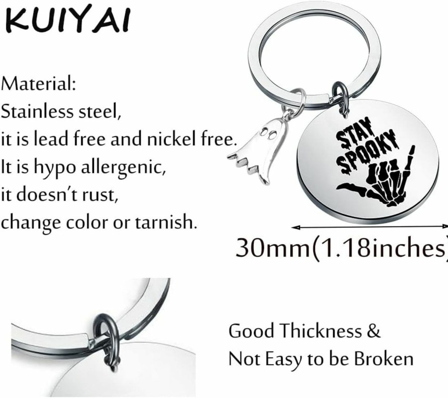 Clearance KUIYAI Kuiyai Stay Spooky Gift Spooky Season Gift Skeleton Hand Gift Creepy Ghost Keychain Halloween Friends Gift For Bff