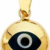 Hot GoldenMine 14K Yellow Gold Evil Eye Charm Pendant