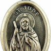 Best Religious Gifts Religious Gifts Silver Toned Base Saint Jude Patron Of Lost Causes Pendant Medal, 1 Inch