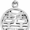 New AeraVida Aeravida Feng Shui Double Happiness Chinese Round .925 Sterling Silver Pendant Charm