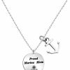 New LQRI Lqri Military Mom Gift Proud Military Mom Necklace With Anchor Charm Military Mom Jewelry Military Mom Jewelry Gift For Military Mom