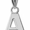 Clearance Claddagh Gold 10K White Gold Fine Mini Dangling Initial A-Z Charm 1/2\" Pendant - Choice Of Initial Letter