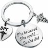 Clearance ENSIANTH Ensianth Dpt Gift Doctor Of Physical Therapy Keychain She Believed She Could So She Did Dpt Graduation Gift