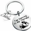 New MYOSPARK Myospark Tap Dance Gift Tap Dancing Is My Therapy Keychain Tap Dance Teacher Gift Dance Jewelry For Tap Dance Lover