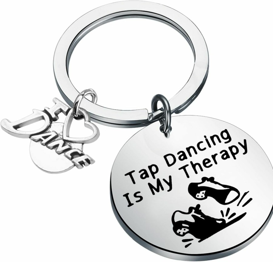 New MYOSPARK Myospark Tap Dance Gift Tap Dancing Is My Therapy Keychain Tap Dance Teacher Gift Dance Jewelry For Tap Dance Lover