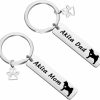 Wholesale BEKECH Bekech Akita Mom Akita Dad Keychain Set Dog Paw Print Charm Jewelry For Akita Lovers