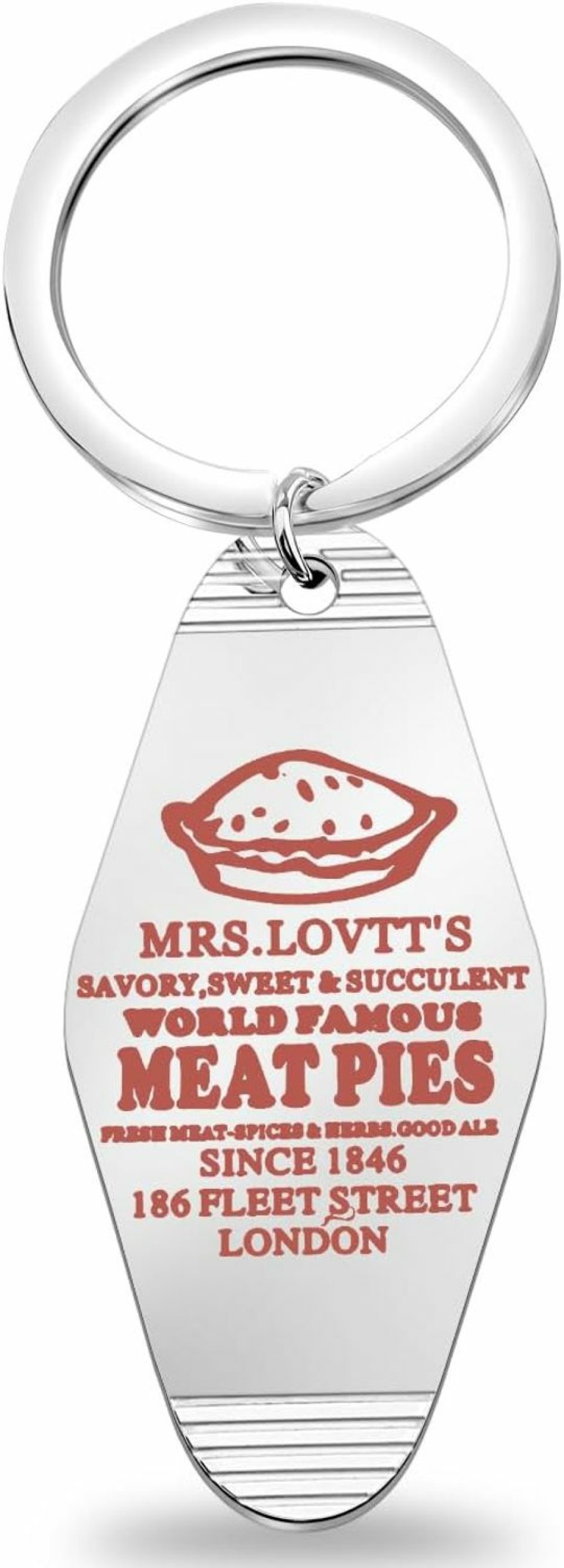 Clearance BEKECH Bekech Sweeney Inspired Gift Broadway Musical Keychain Mrs.Lovtt'S Meat Pies Sweeney Musical Jewelry