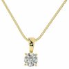 Best Adora Fine Jewelry 14K Solid White Or Yellow Gold Lab Grown Moissanite Diamond Solitaire Pendant Necklaces | Round, Emerald, Cushion Shape | Pendant Only Or With Box/Cable Chain | Made In Usa