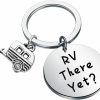 Hot LQRI Lqri Camping Jewelry Camping Lover Gift Rv There Yet Camper Keychain With Rv Trailer Charm Trailer Vacation Gift