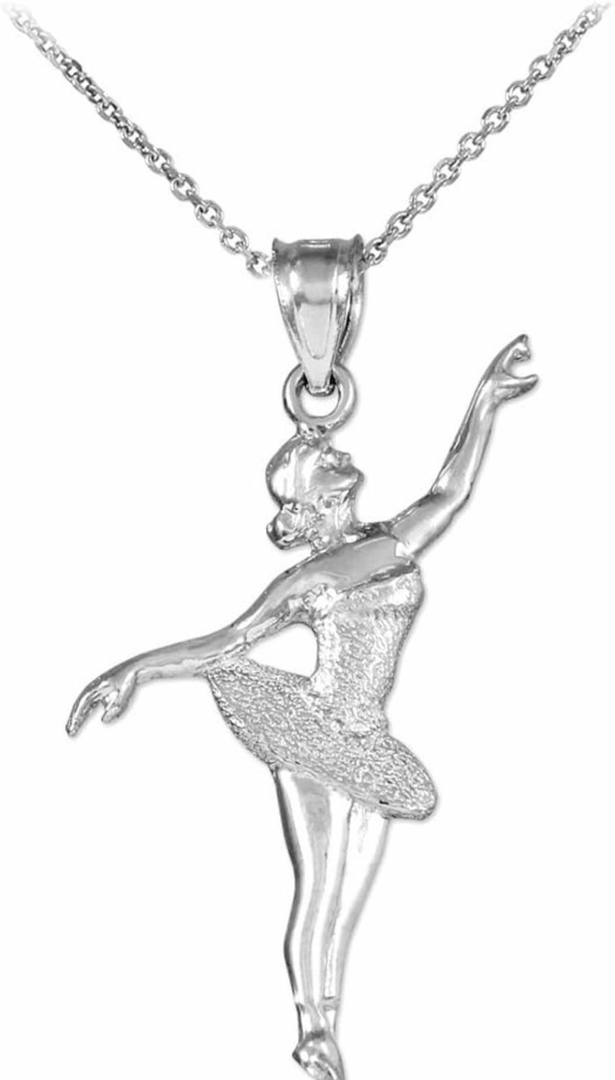 New Claddagh Gold Sports Charm .925 Sterling Silver Ballet Dancer Pendant Necklace - Choice Of Pendant Only Or Chain Length