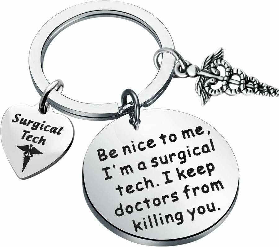 Clearance BAUNA Bauna Surgical Tech Keychain Surgical Technologist Gift I Keep Doctors From Killing You Jewelry For Surgical Nurse Doctor