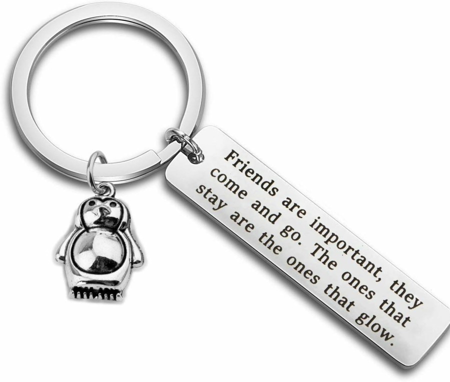 New FEELMEM Feelmem Penguin Best Friend Gift Friends Are Important They Come And Go Keychain