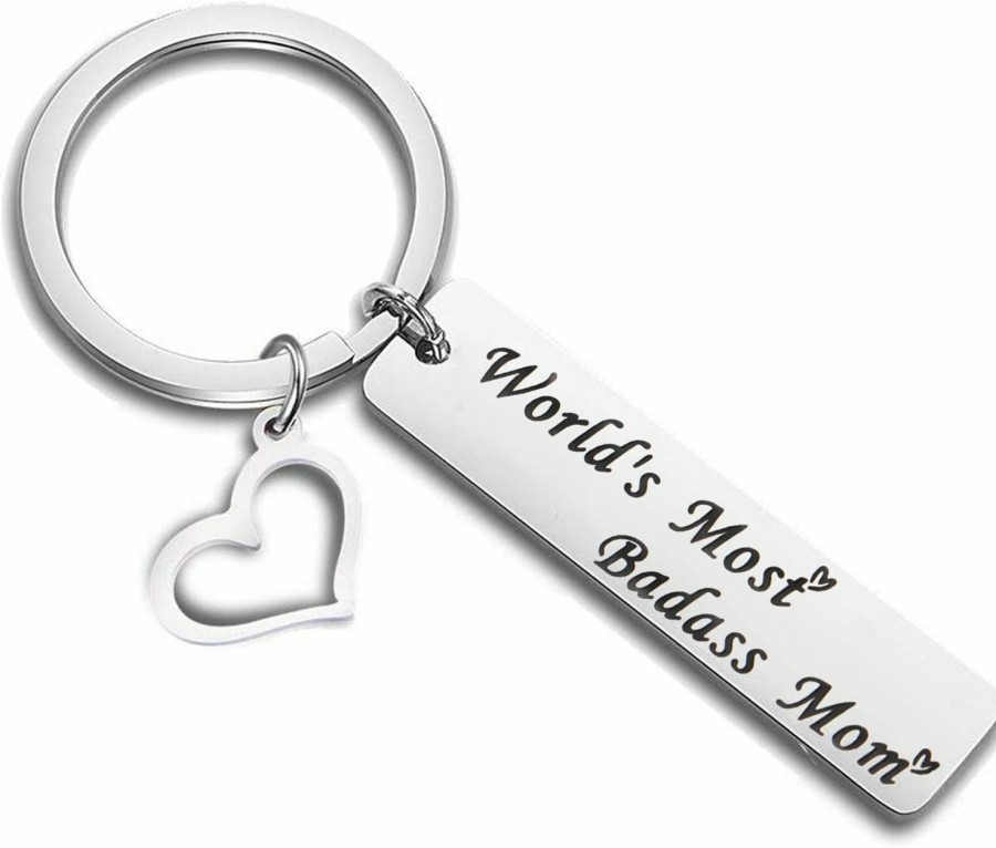 New FEELMEM Feelmem Mother'S Day Gift New Mom Gift World'S Most Badass Mom Keychain Mother Jewelry Gift For Mommy New Mama