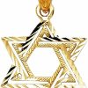 Best The World Jewelry Center 14K Real Yellow Gold Star Of David Charm Pendant