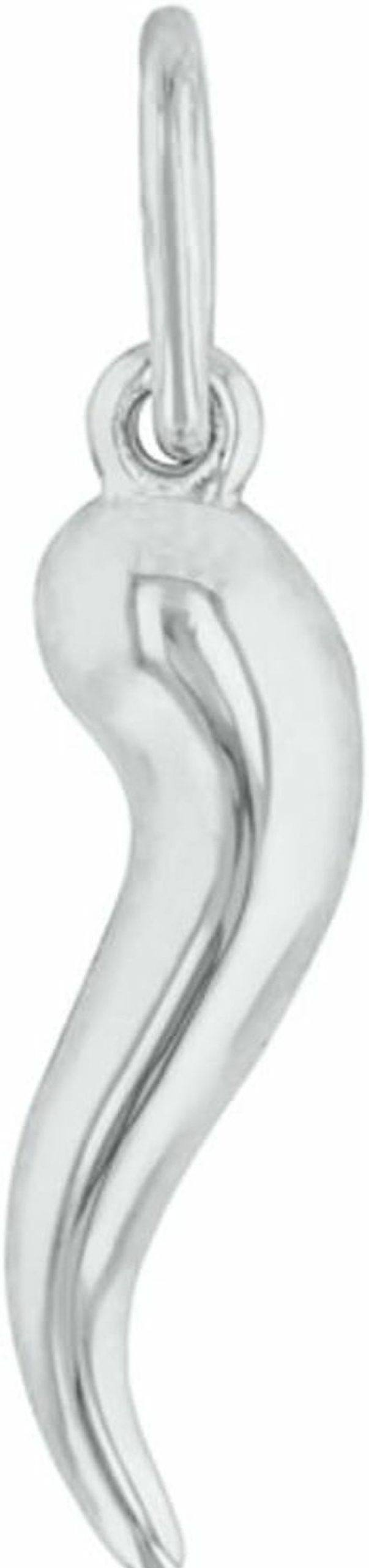 New Jewelry America Jewelry America 14K White Gold Polished Dainty Mini Cornicello Horn Charm Pendant