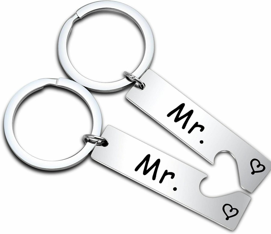 Online FEELMEM Feelmem Mr. And Mr. Gay Couple Keychain Set His And His Same Sex Gay Wedding Keyring Gift Gay Marriage Gifts