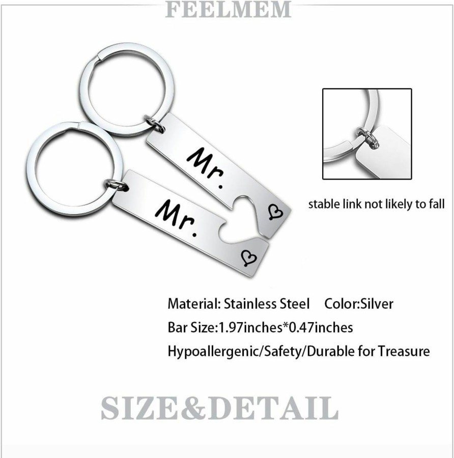 Online FEELMEM Feelmem Mr. And Mr. Gay Couple Keychain Set His And His Same Sex Gay Wedding Keyring Gift Gay Marriage Gifts