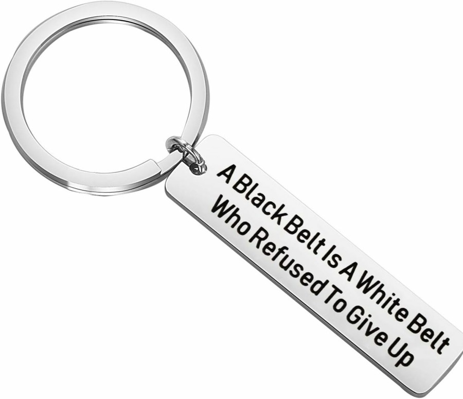 Wholesale LQRI Lqri Martial Arts Keychain Tae Kwon Do Gifts Karate Gifts Jiu Jitsu Gifts A Black Belt Is A White Belt Who Refused To Give Up