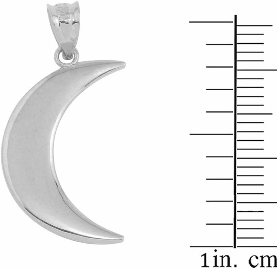 Hot Claddagh Gold High Polish 925 Sterling Silver Crescent Moon Charm Pendant