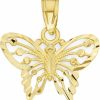 Wholesale Golden Fire Golden Fire 10K Solid Real Gold Butterfly Pendant Small Animal Charm Casual Everyday Wear Jewelry Charm