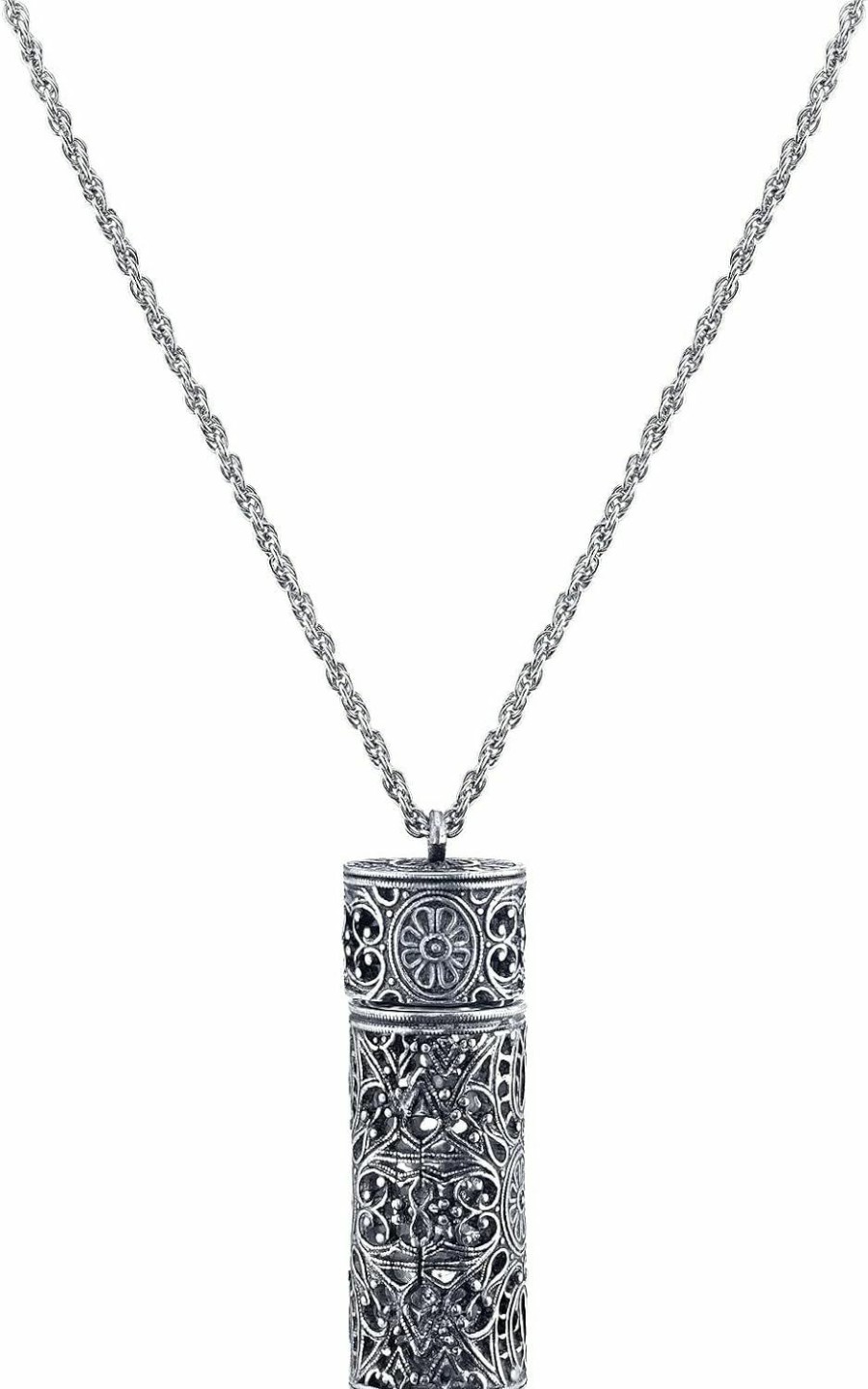 Clearance 1928 Jewelry Company 1928 Jewelry Women'S Antiqued Pewter Filigree Covered 3.69 Ml Glass Vial Pendant Necklace Enhancer, 30