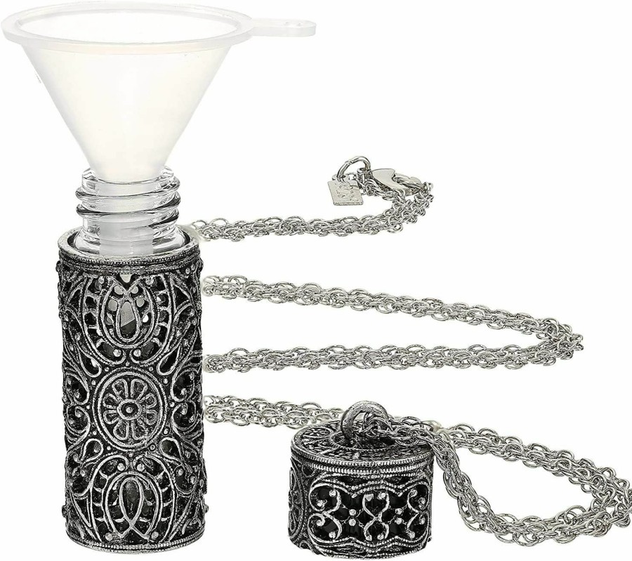 Clearance 1928 Jewelry Company 1928 Jewelry Women'S Antiqued Pewter Filigree Covered 3.69 Ml Glass Vial Pendant Necklace Enhancer, 30