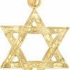 Hot Ioka Ioka - 14K Yellow Gold Star Of David Charm Tiny Size Jewish Pendant For Necklace Or Chain