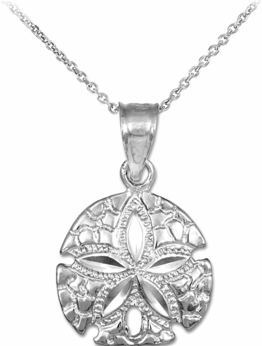 Online Claddagh Gold Claddagh Gold .925 Sterling Silver Sea Star Sand Dollar Charm Pendant Necklace - Choice Of Pendant Only Or Chain Length