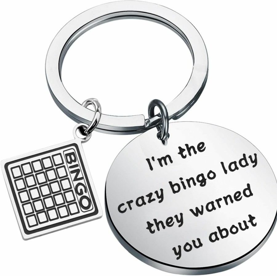 Online Gzrlyf Gzrlyf Bingo Lovers Gifts Keychain Funny Bingo Gifts For Bingo Players I'M The Crazy Bingo Lady They Warned You About