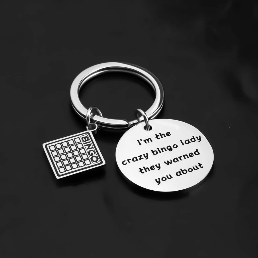 Online Gzrlyf Gzrlyf Bingo Lovers Gifts Keychain Funny Bingo Gifts For Bingo Players I'M The Crazy Bingo Lady They Warned You About