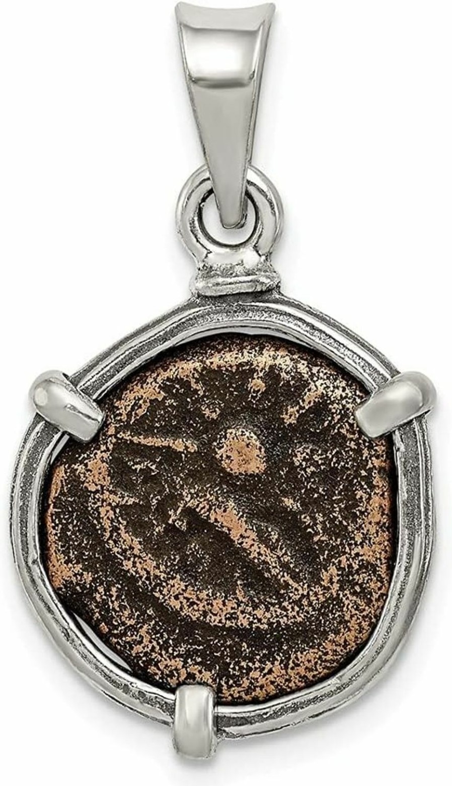 Wholesale Auriga Fine Jewelry 925 Sterling Silver Antiqued Widows Mite Coin Pendant Gift For Women