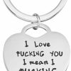 New Meiligo Meiligo Fashion Valentine'S Day I Love Fucking You Letter Bracelet Key Chain Dog Tag Charm Pendant Couples Love Lettering Tag Necklace Jewelry (Love Heart Keychain)