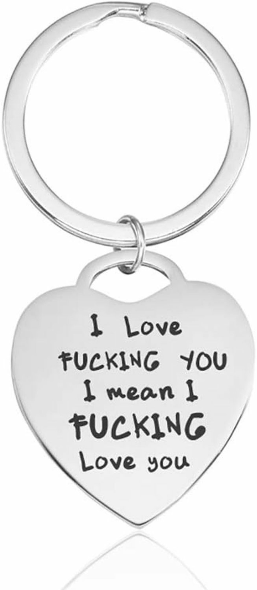 New Meiligo Meiligo Fashion Valentine'S Day I Love Fucking You Letter Bracelet Key Chain Dog Tag Charm Pendant Couples Love Lettering Tag Necklace Jewelry (Love Heart Keychain)