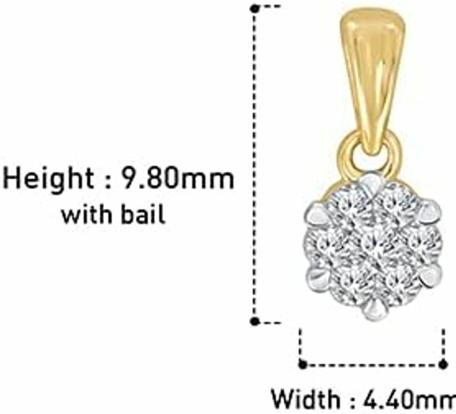 Online Elmas Jewelry 1/10Ct,1/7Ct,1/4Ct Round White Diamond 10K White Yellow Gold Dainty Cluster 7 Stone Flower Pendant For Women