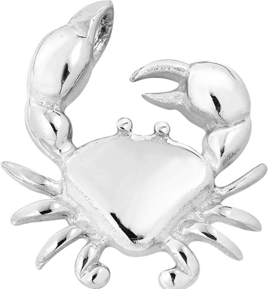 Clearance AeraVida Aeravida Charming Feisty Claws Crab .925 Sterling Silver Slide Pendant | Adorable Uni Jewelry | Cancer Zodiac Jewelry | Jewelry Gift