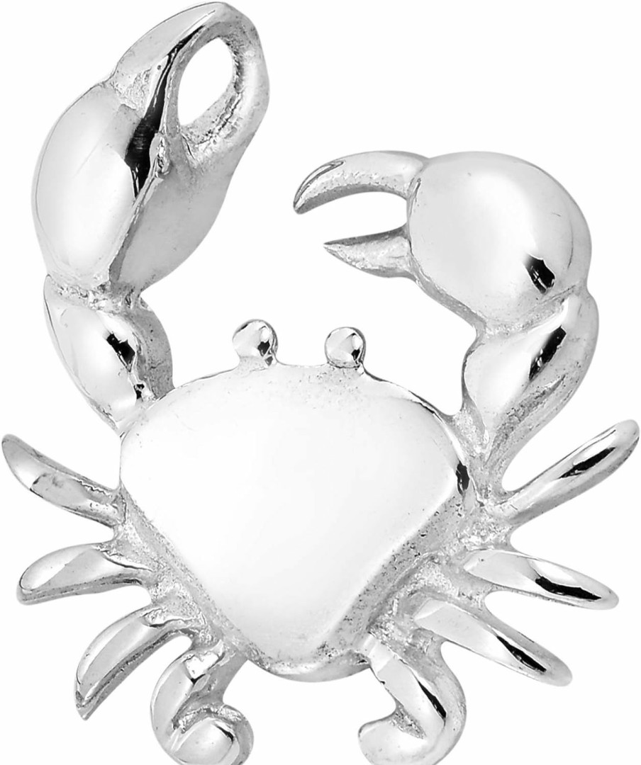 Clearance AeraVida Aeravida Charming Feisty Claws Crab .925 Sterling Silver Slide Pendant | Adorable Uni Jewelry | Cancer Zodiac Jewelry | Jewelry Gift