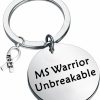 Hot FEELMEM Feelmem Ms Awareness Jewelry Ms Warrior Unbreakable Keychain Cancer Fighter Gift