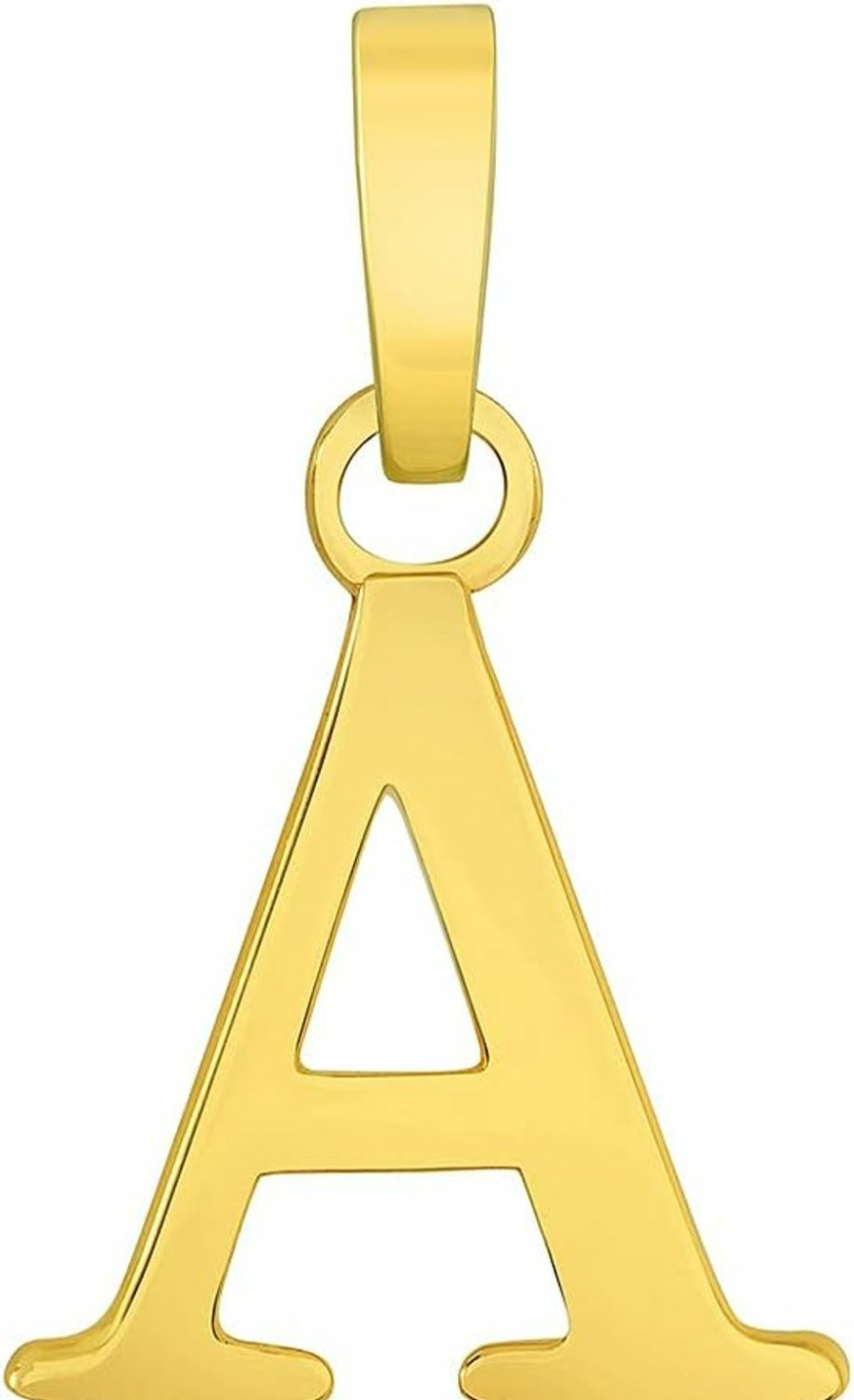 Online Jewelry America Jewelry America Solid 14K Yellow Gold Mini Uppercase Initial Block Letter Charm Pendant