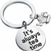 Clearance BAUNA Bauna Tea Keychain Tea Lovers Gift It'S Always Tea Time Alice Mad Hatter Quote Inspired Gift With Teapot Charm