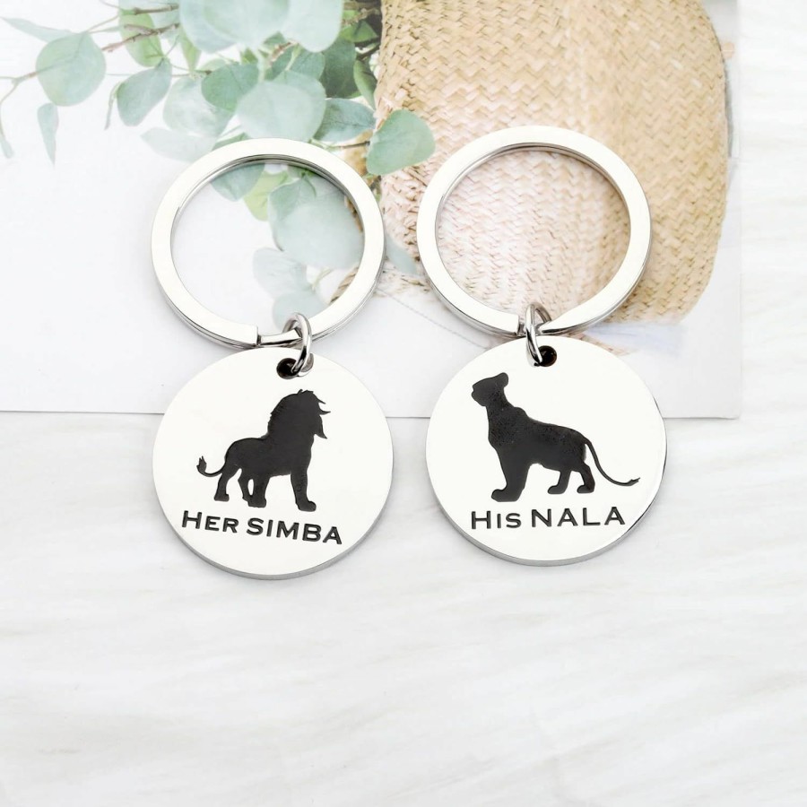 Online OKEYCH Okeych Couple Gift Simba And Nala Matching Keychain Girlfriend Boyfriend Husband Wife Jewelry