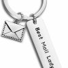 Best ENSIANTH Ensianth Mail Carrier Keychain Thank You Gift For Postal Worker Best Mail Lady Gift Letter Charm Keychain