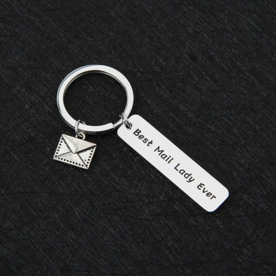 Best ENSIANTH Ensianth Mail Carrier Keychain Thank You Gift For Postal Worker Best Mail Lady Gift Letter Charm Keychain